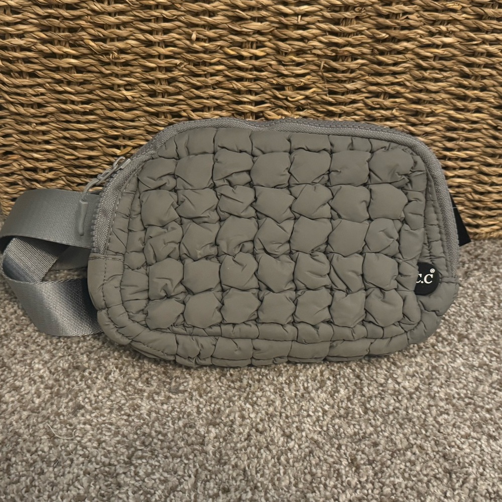 CC Gray Puffer Belt Bag NWT